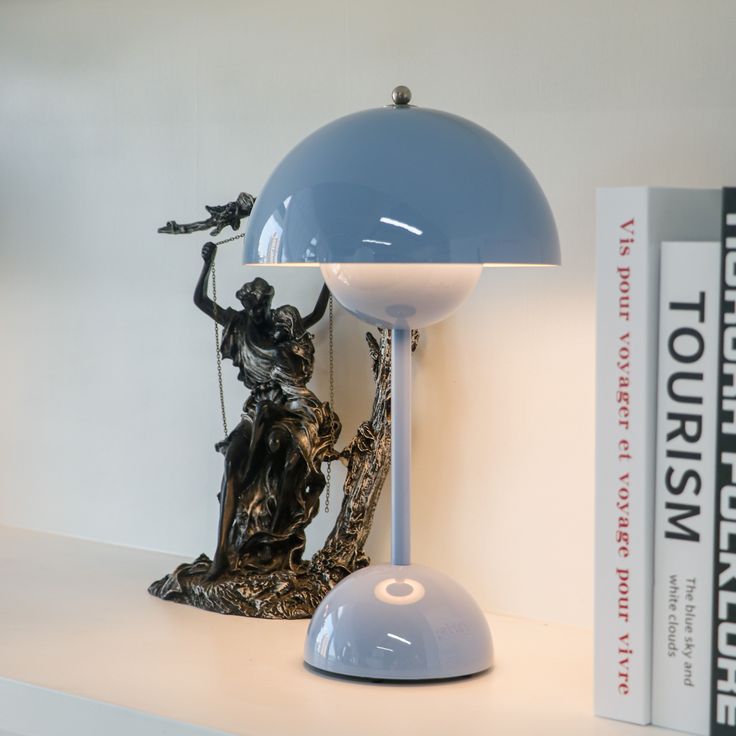 Rechargeable LED Table Lamp – Dimmable, Cordless Touch Lamp for Bedside, Desk & Home Decor | Brushed Metal Finish - Kalesh Monk