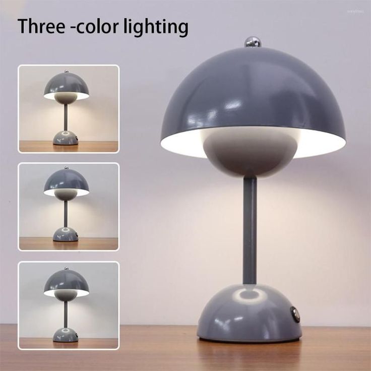 Rechargeable LED Table Lamp – Dimmable, Cordless Touch Lamp for Bedside, Desk & Home Decor | Brushed Metal Finish - Kalesh Monk