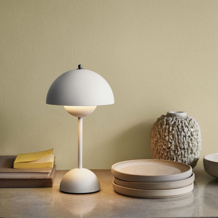 Rechargeable LED Table Lamp – Dimmable, Cordless Touch Lamp for Bedside, Desk & Home Decor | Brushed Metal Finish - Kalesh Monk