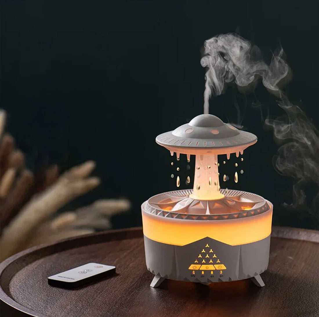 Musical Rain Drops Aroma Diffuser Humidifier for Home (with Inbuilt Soothing Music, Multi-Colour LED, 6 Inches Height, 250ml Tank)