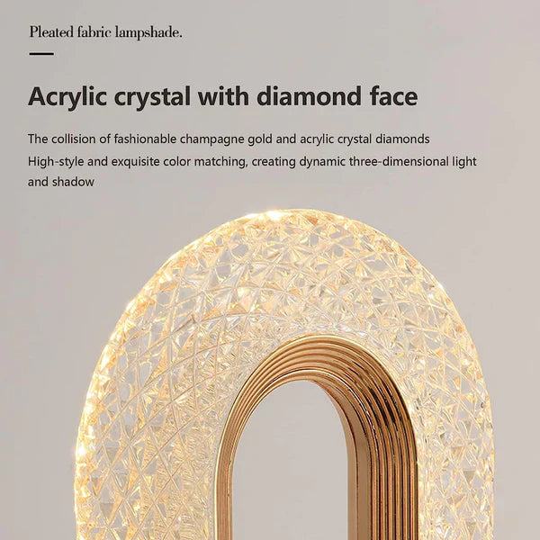 Oval Crystal Stand Night Lamp | LED Touch Night Lamp | Decorative for Desk and Table - Kalesh Monk