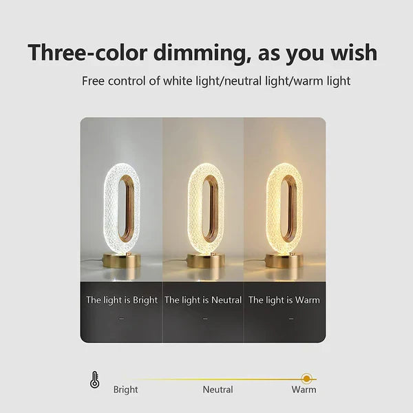 Oval Crystal Stand Night Lamp | LED Touch Night Lamp | Decorative for Desk and Table - Kalesh Monk