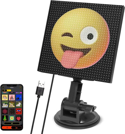 Smart Screen Display Frame, Car Rear Window LED Screen Light, Pattern Animation Scrolling Programmable LED Light , LED Screen, Portable Car Dashboard Screen , App control led Display Screen - Kalesh Monk