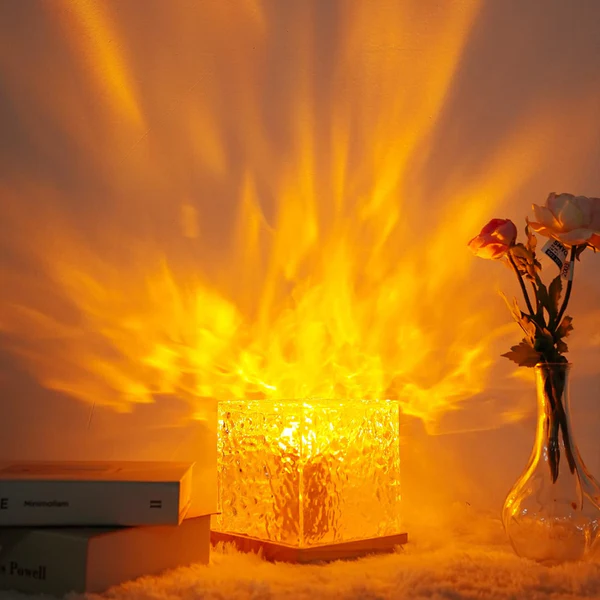 Dynamic Rotating Water Ripple Night Light, Color Changing Crystal Lamp with Remote - Kalesh Monk