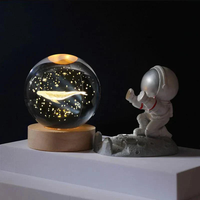 3D Crystal Ball Nightlight Decolamp Solar System Model Decor Science Astronomy Celestial Sphere Cool Desk Present Space Gifts Decor - Kalesh Monk