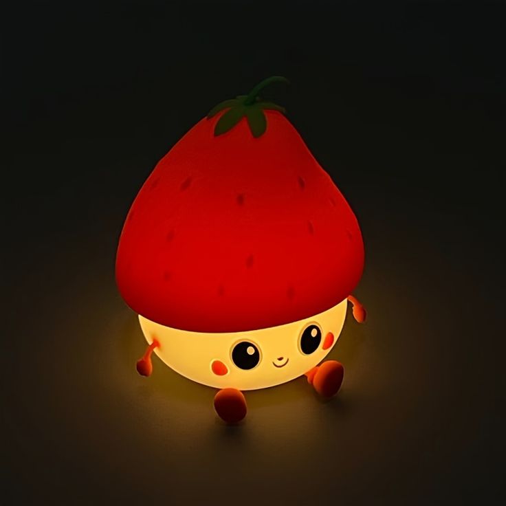 Silicone Strawberry LED Night Light USB Rechargeable Mood Lamp Cute Nightlights Bedroom Lamp For Baby Girl's Gift - Kalesh Monk
