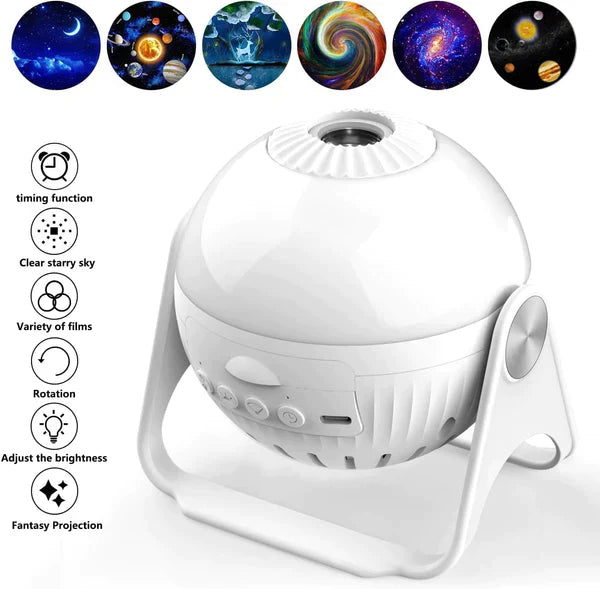 6 in 1 Galaxy Projector for Bedroom, Planetarium 360° Rotating Star Projector for Kids Room - Kalesh Monk