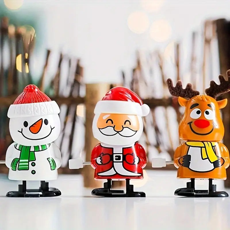 Cute Twistable Spring Santa & Snowman Set - Battery-Free Walking Toys, Perfect for Party Gifts- ( SET OF 6)