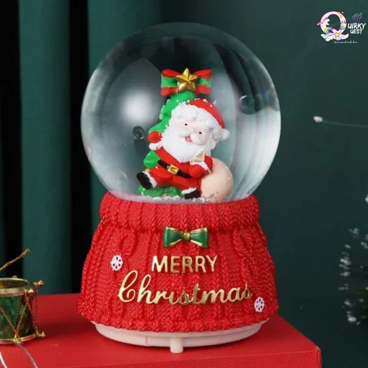 Christmas Snow Globe Colourful Light Crystal Ball Decor Resin Decorative Dome Water Globes