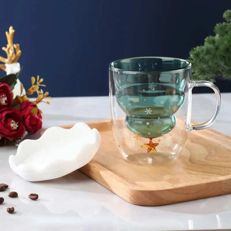 Christmas Wish Glass Cup Cute Coffee Mug Cartoon Christmas - Kalesh Monk