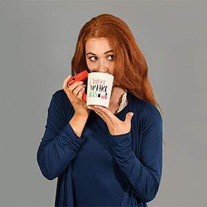 Beauty Series Coffee and Tea Ceramic Mug (Red, Hair Dryer)