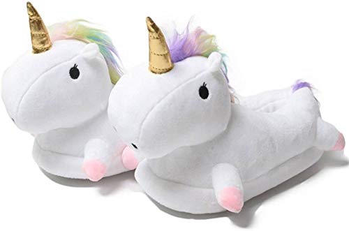 Cute Cartoon Unicorn Slippers, Fluffy Plush Warm Comfortable Lounge Shoes, Soft Cozy Plush House Shoes For Women - Kalesh Monk