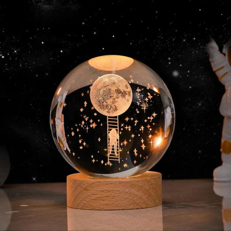 3D Crystal Ball Nightlight Decolamp Solar System Model Decor Science Astronomy Celestial Sphere Cool Desk Present Space Gifts Decor - Kalesh Monk
