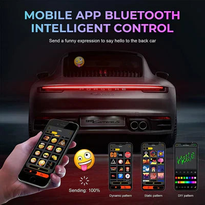 Smart Screen Display Frame, Car Rear Window LED Screen Light, Pattern Animation Scrolling Programmable LED Light , LED Screen, Portable Car Dashboard Screen , App control led Display Screen - Kalesh Monk