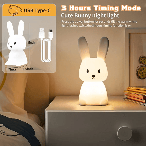 Cute Silicone Bunny Night Light - Kalesh Monk