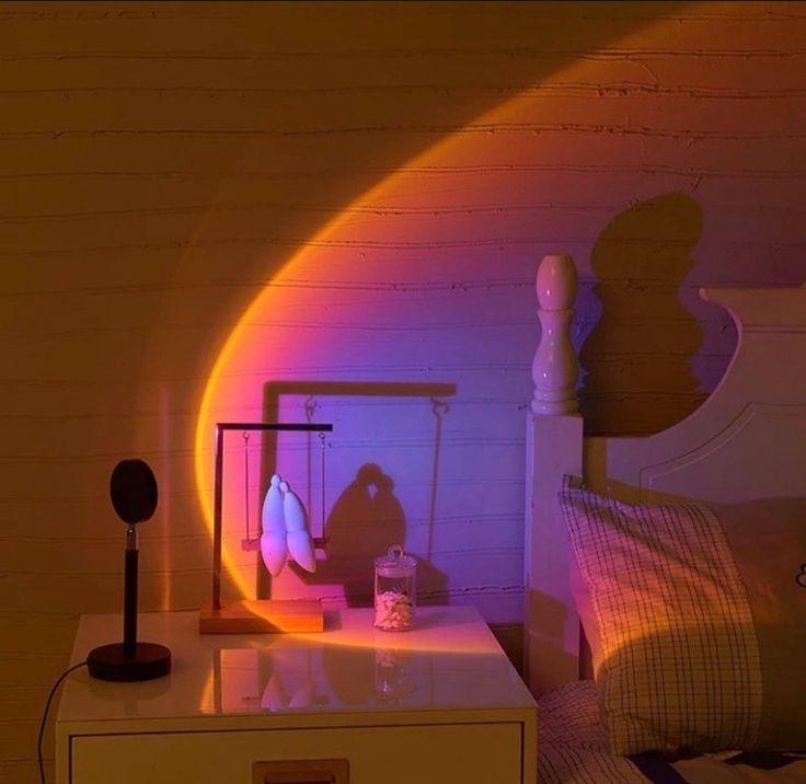 Sunset Lamp Projection Lamp Night Light, 360 Degree Rotation Romantic 16 Colors Changing Night Light With Remote For Adults, Photography, Vlog, Selfie, Party, reels etc. - Kalesh Monk