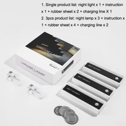 3Pcs Linkage Sensor Night Light, LED Motion Sensor Lights Night Lamp (5 cm, White)
