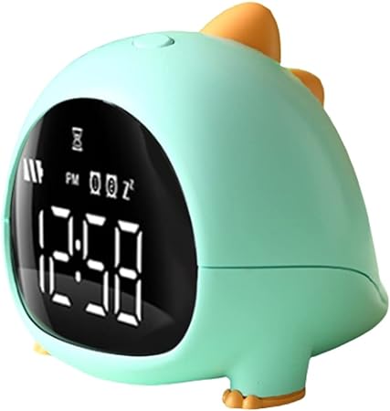 Cute Dinosaur Alarm Clock with USB Charging Port, 2 Alarms Loud LED Display, Snooze Function, Desk Clock Adjustable Ringtone Timed Reminder Dual Alarms, Snooze, Digital Display, Nap Timer, 8 Levels Adjustable Volume for Kids - Kalesh Monk