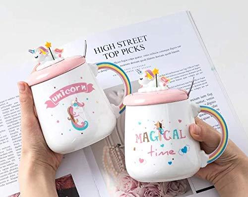 Unicorn Coffee Mug with Lid & Spoon (400 ml)