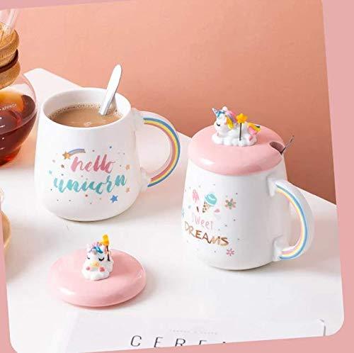 Unicorn Coffee Mug with Lid & Spoon (400 ml)