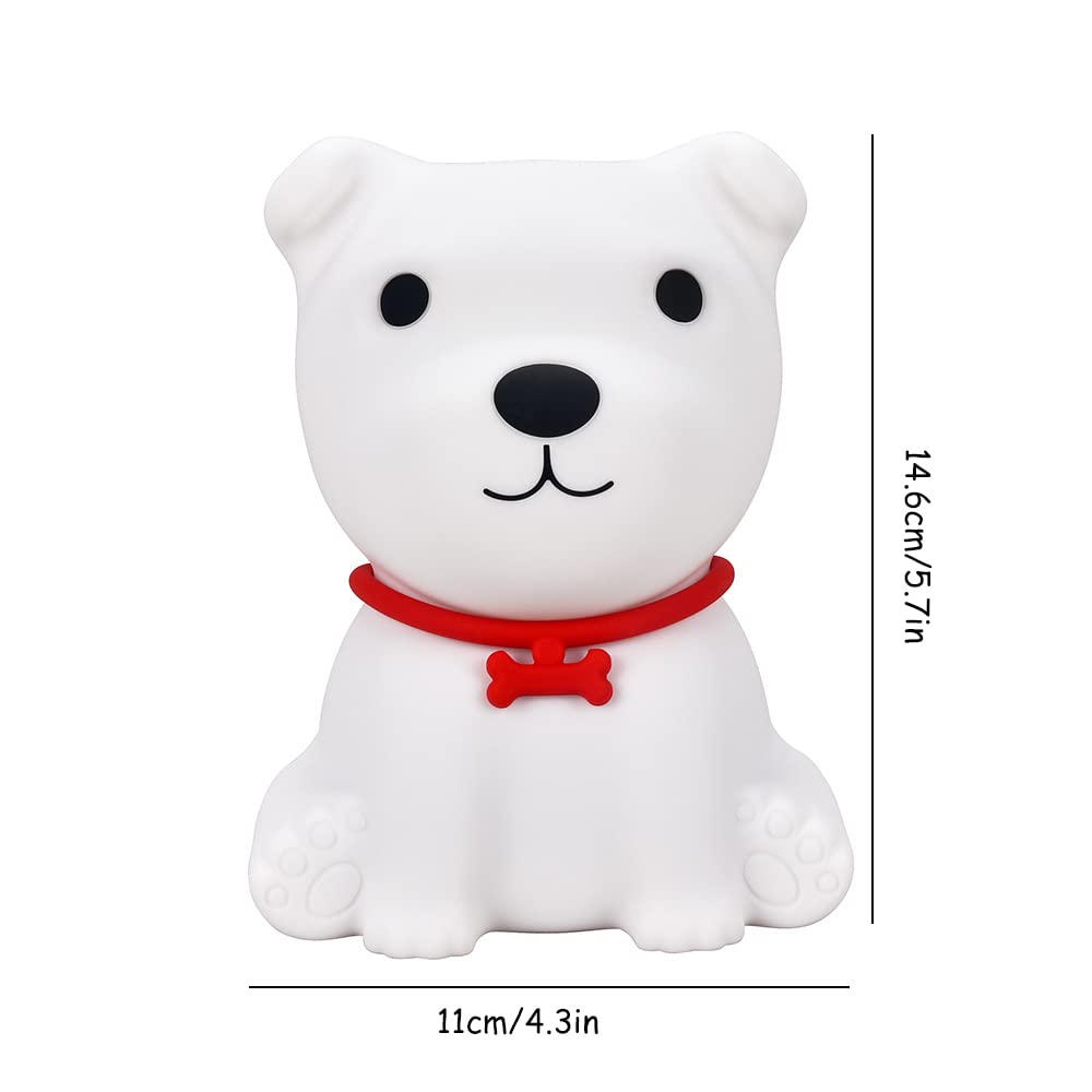 Cute Puppy Night Light Silicone Rechargeable Portable Lamp