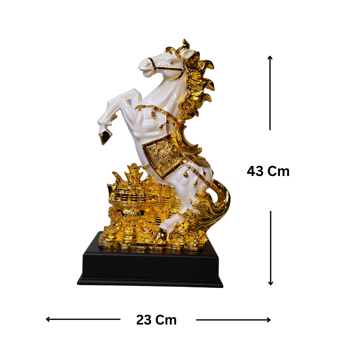 Regal Golden Horse Sculpture - Kalesh Monk