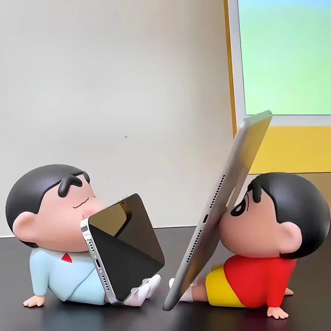 Sleepy ShinChan Mobile Holder | Sitting Figure Mobile Stand Set of 2