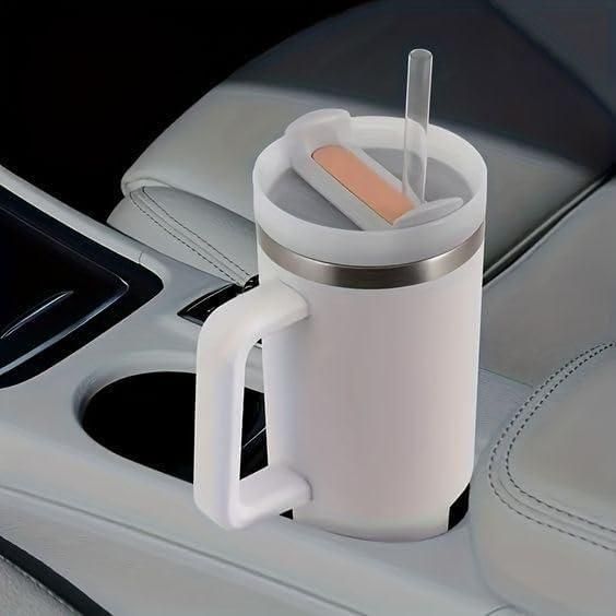 1180ml Stainless Steel Insulated Tumbler with Handle & Straw – Big Mood Mug for Coffee, Water, Iced Drinks | Leak-Proof, BPA-Free, Travel-Ready & Desk-Approved – Sip Hot, Sip Cold, Stay Kalesh