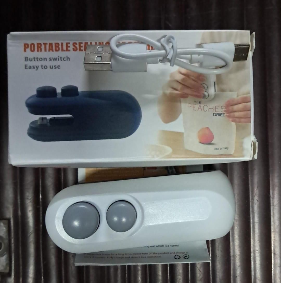 Portable Mini Sealing Machine 2 in 1 USB Rechargeable Magnetic Bag Sealer Heat Seal with Cutter - Kalesh Monk