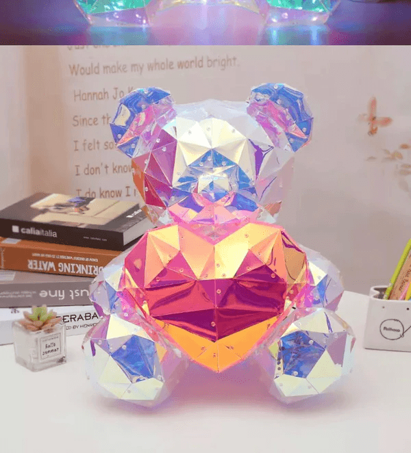 Gorgeous Shining Crystal LED Teddy Bear Holding a Red Heart