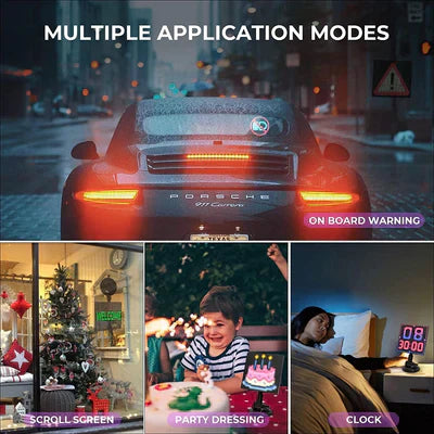 Smart Screen Display Frame, Car Rear Window LED Screen Light, Pattern Animation Scrolling Programmable LED Light , LED Screen, Portable Car Dashboard Screen , App control led Display Screen - Kalesh Monk