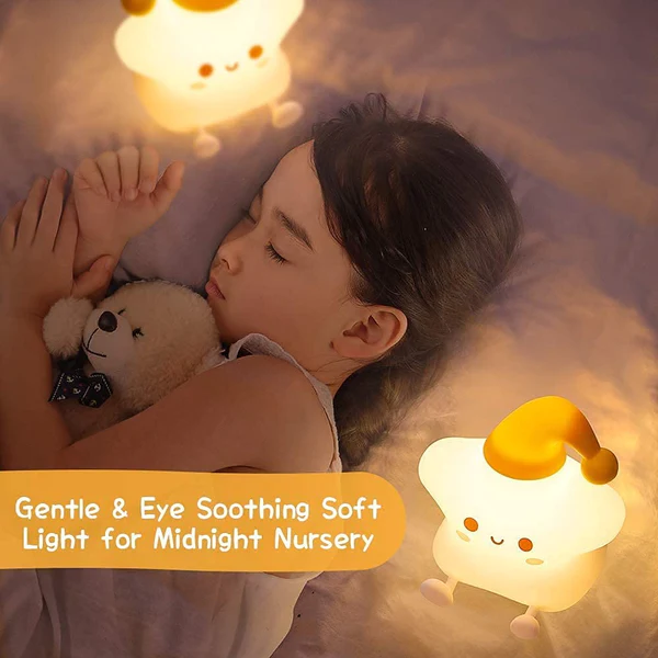 Creative Star Night Light Cartoon Soft Lamp Children Bedroom Bedside Night Light Cute Child Graduation Gifts Home Decoration - Kalesh Monk
