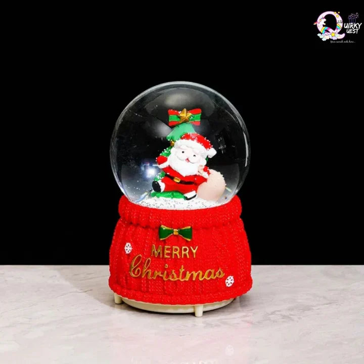 Christmas Snow Globe Colourful Light Crystal Ball Decor Resin Decorative Dome Water Globes