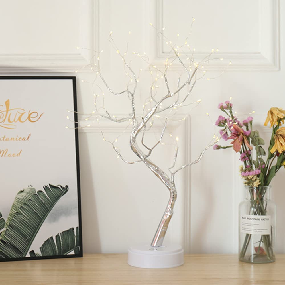 Tabletop Bonsai Tree Light LED Lights Battery/USB Operated Tree Lamp - Kalesh Monk