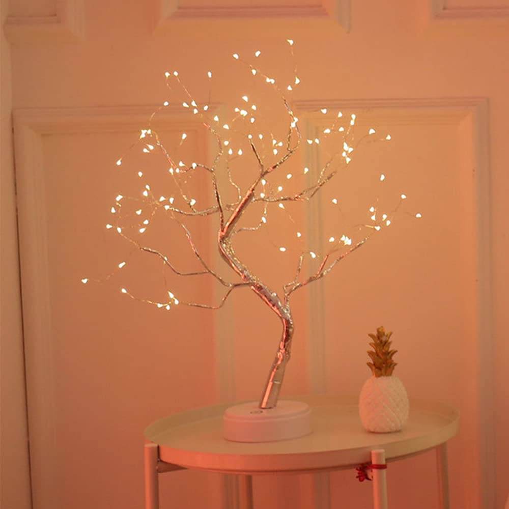 Tabletop Bonsai Tree Light LED Lights Battery/USB Operated Tree Lamp - Kalesh Monk