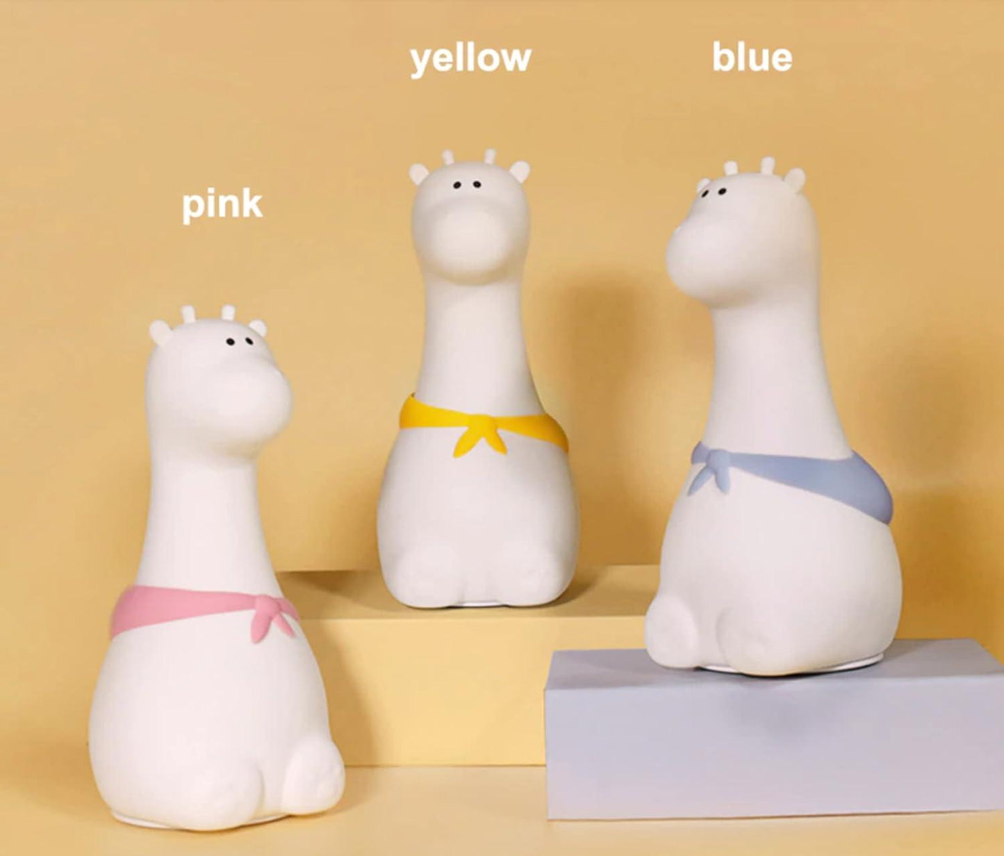 Silicone Cute Giraffe Table Lamp Color Changing Rechargeable