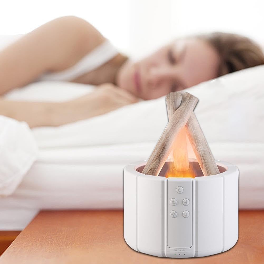 Campfire Ultrasonic Humidifier Aroma Diffuser Cold Oil LED Fogger Realistic Essential Lamp Maker