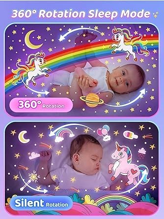 Bunny Night Light Cabin Projector Lamp 360° Rotatable LED Night Lamp for Kids Room Decor, Kids Night Lights for Girls Bedroom Film Shade, Star Projector, USB Powered Birthday Gift for Kids