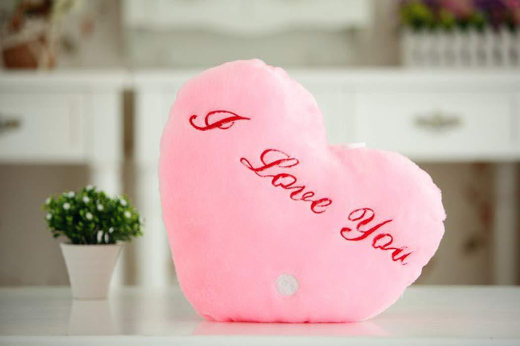 Heart Shape Cute Plush Pillow Sofa Pillow with Light