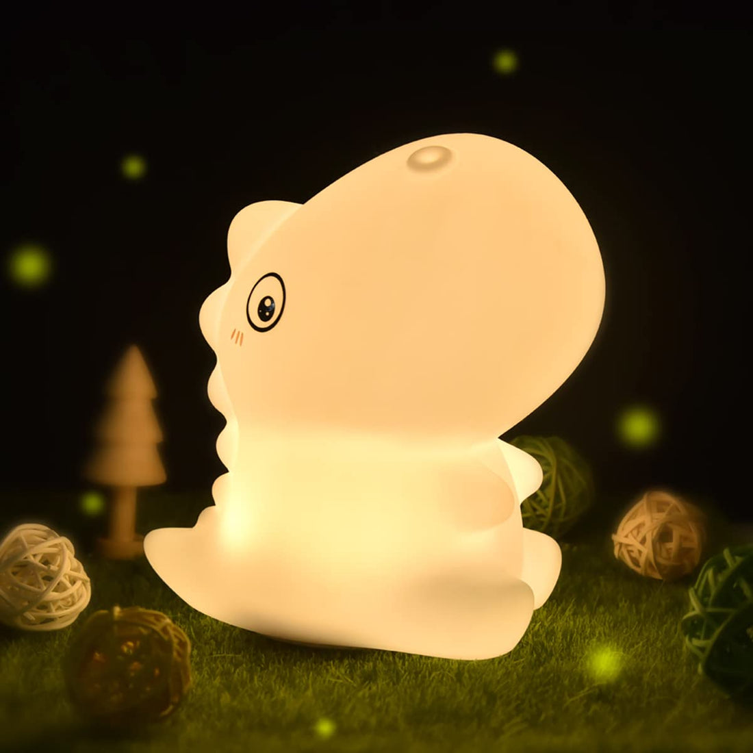 Kids Night Light Cute Dinosaur,Silicone Nursery Lamp for Baby - Kalesh Monk