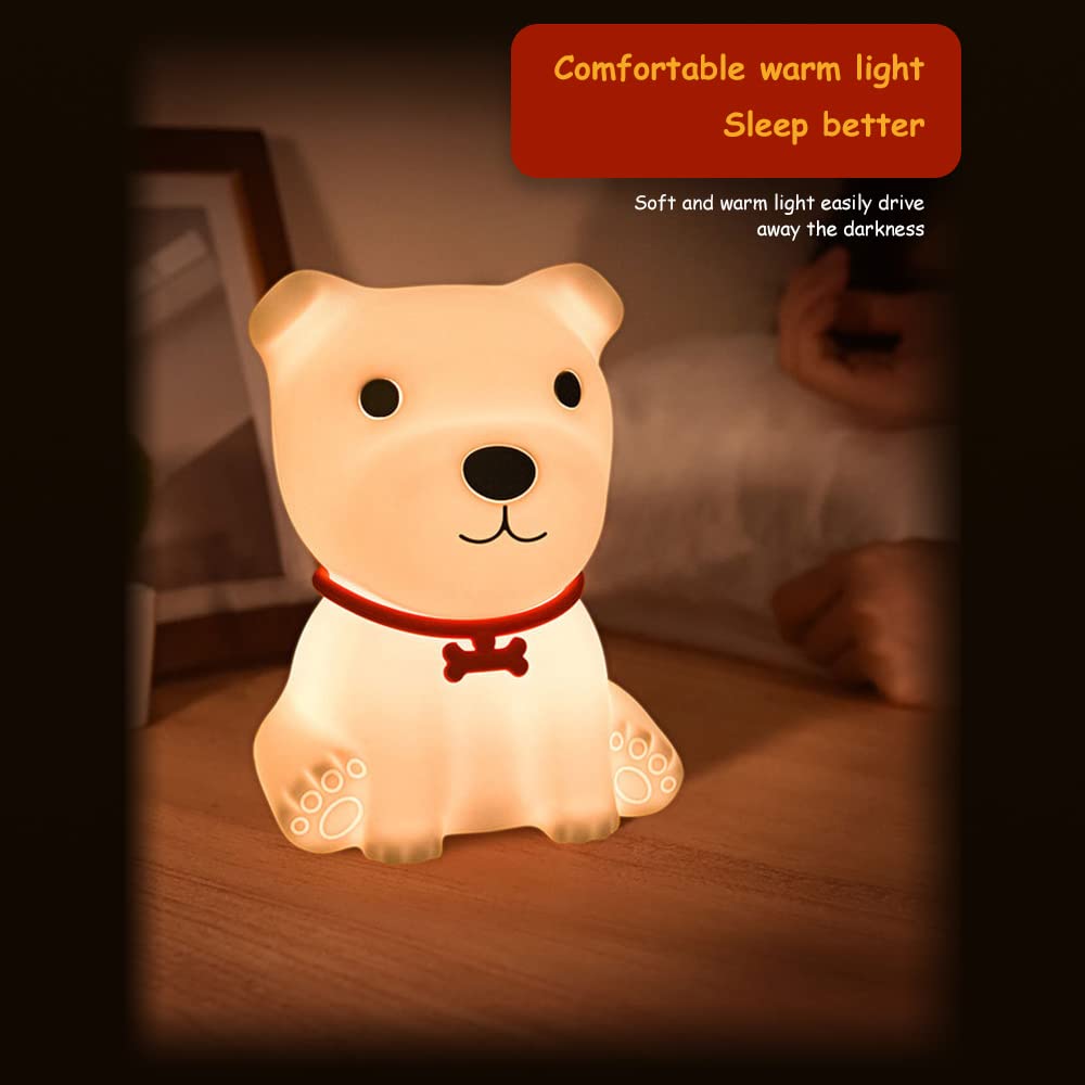 Cute Puppy Night Light Soft Silicone Lamp, Discolored USB Rechargeable Portable. - Kalesh Monk