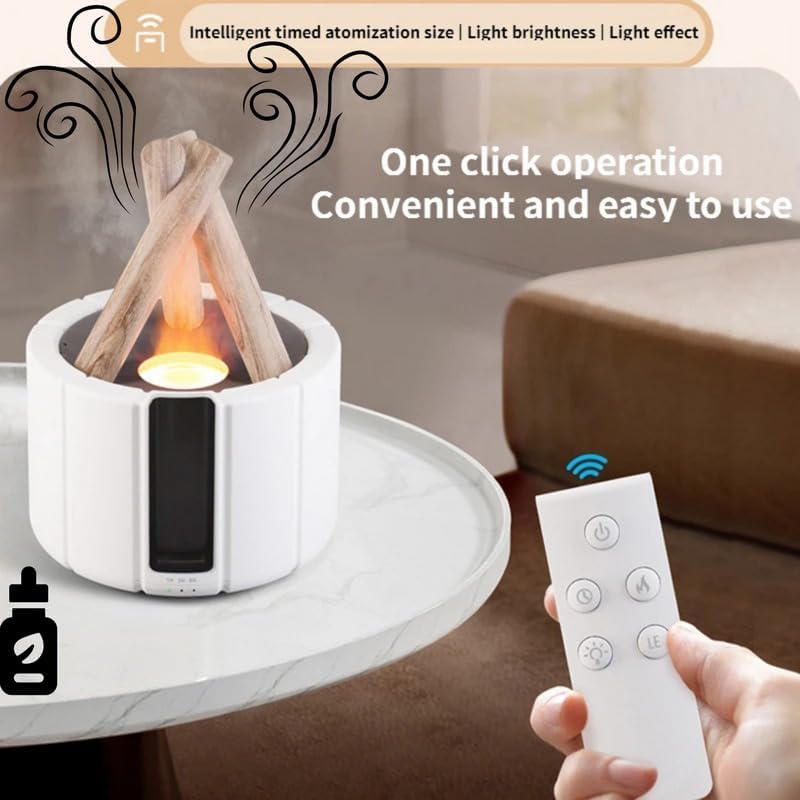 Campfire Ultrasonic Humidifier Aroma Diffuser Cold Oil LED Fogger Realistic Essential Lamp Maker