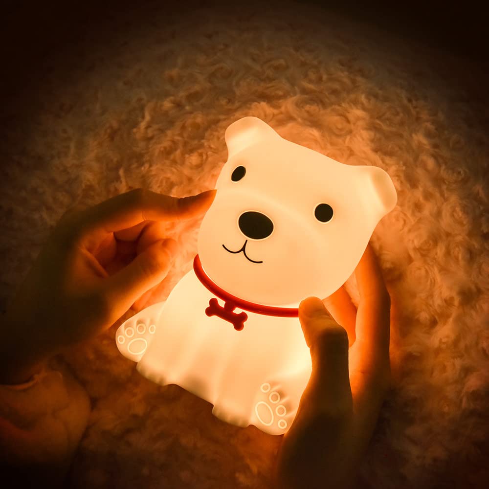 Cute Puppy Night Light Soft Silicone Lamp, Discolored USB Rechargeable Portable. - Kalesh Monk