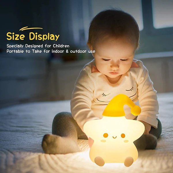 Creative Star Night Light Cartoon Soft Lamp Children Bedroom Bedside Night Light Cute Child Graduation Gifts Home Decoration - Kalesh Monk