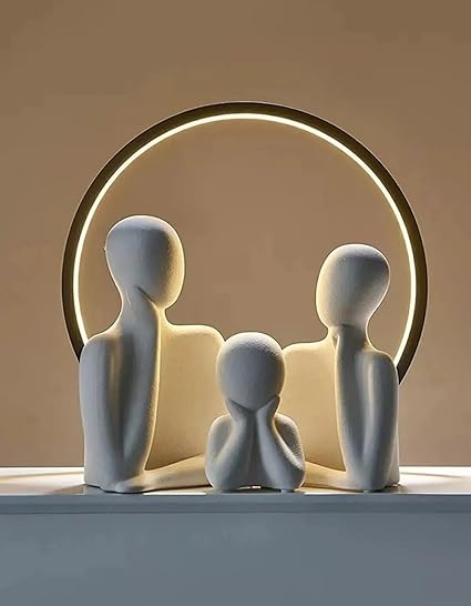 Couple Family Statue | Ceramic Thinker Sculpture | Home Decor Items for Living Room - Kalesh Monk