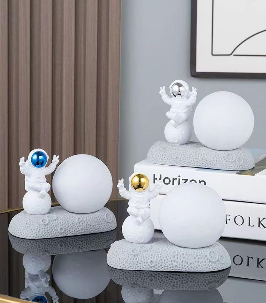 Universe Planet Astronaut Night Light Spaceman Sculpture Bedside Table Lamp Moon Spaceman Lamps for Home Bedroom Decor Kids Gift - Kalesh Monk