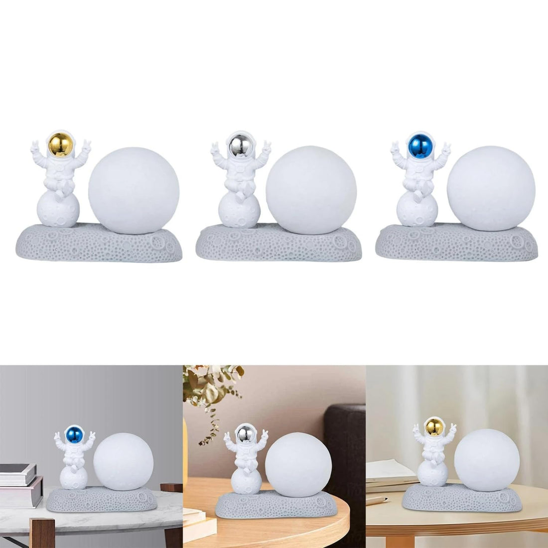 Universe Planet Astronaut Night Light Spaceman Sculpture Bedside Table Lamp Moon Spaceman Lamps for Home Bedroom Decor Kids Gift - Kalesh Monk