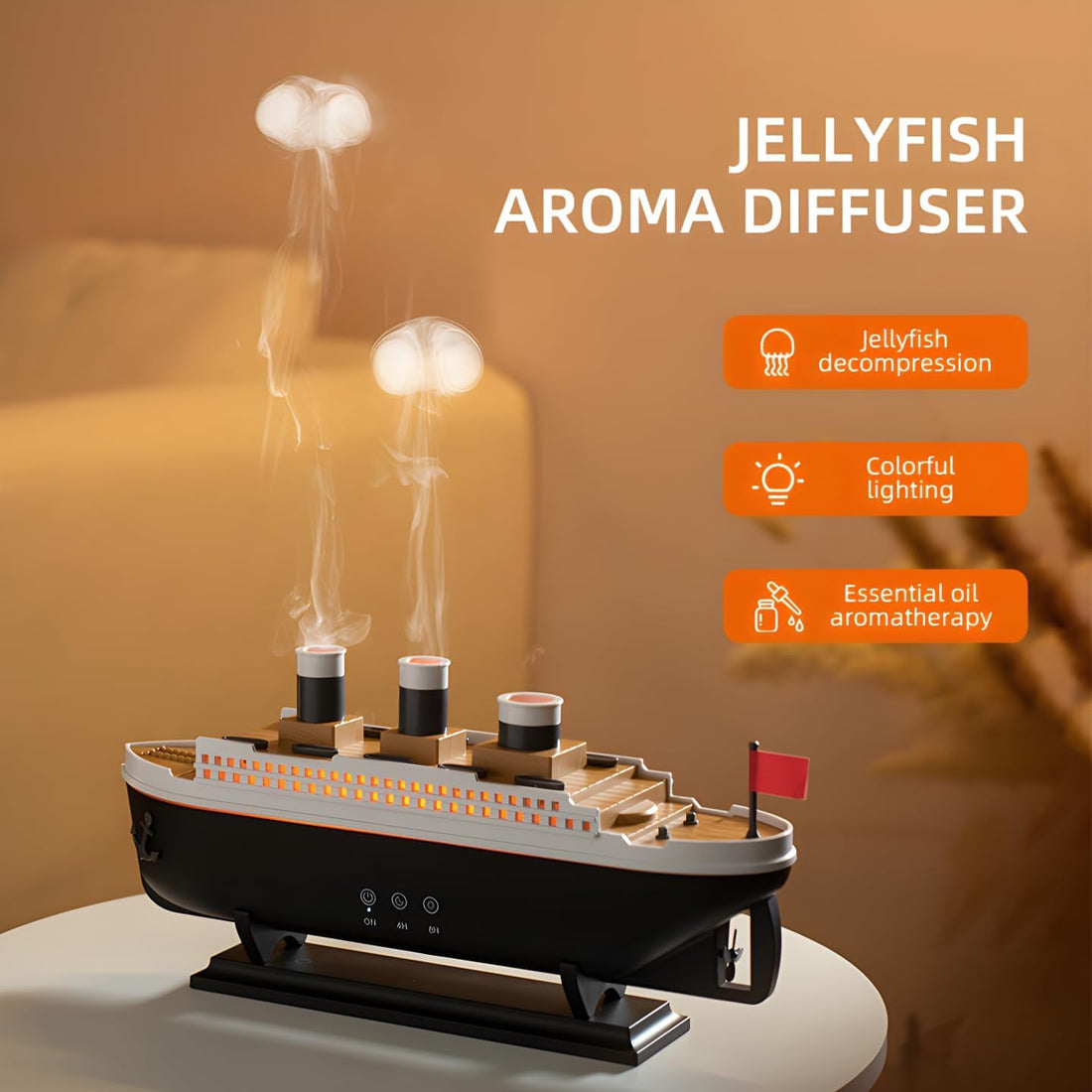 Plastic Titanic Steam Ship Design Humidifier Diffuser For Home