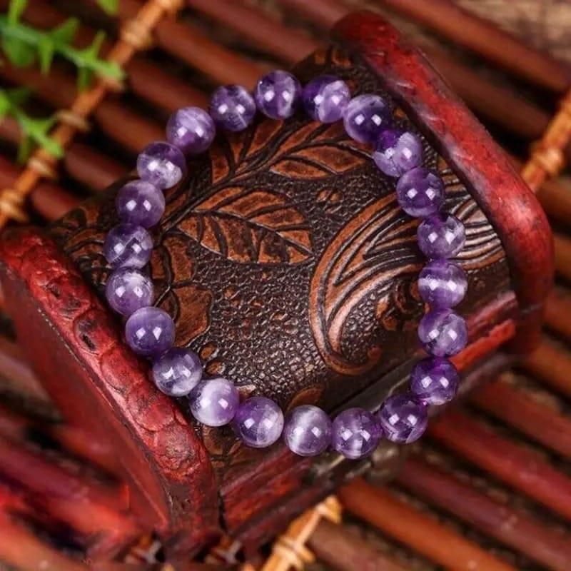 Stretchable Handmade Natural Crystal Stone Bracelet(Pack Of 2) - Kalesh Monk