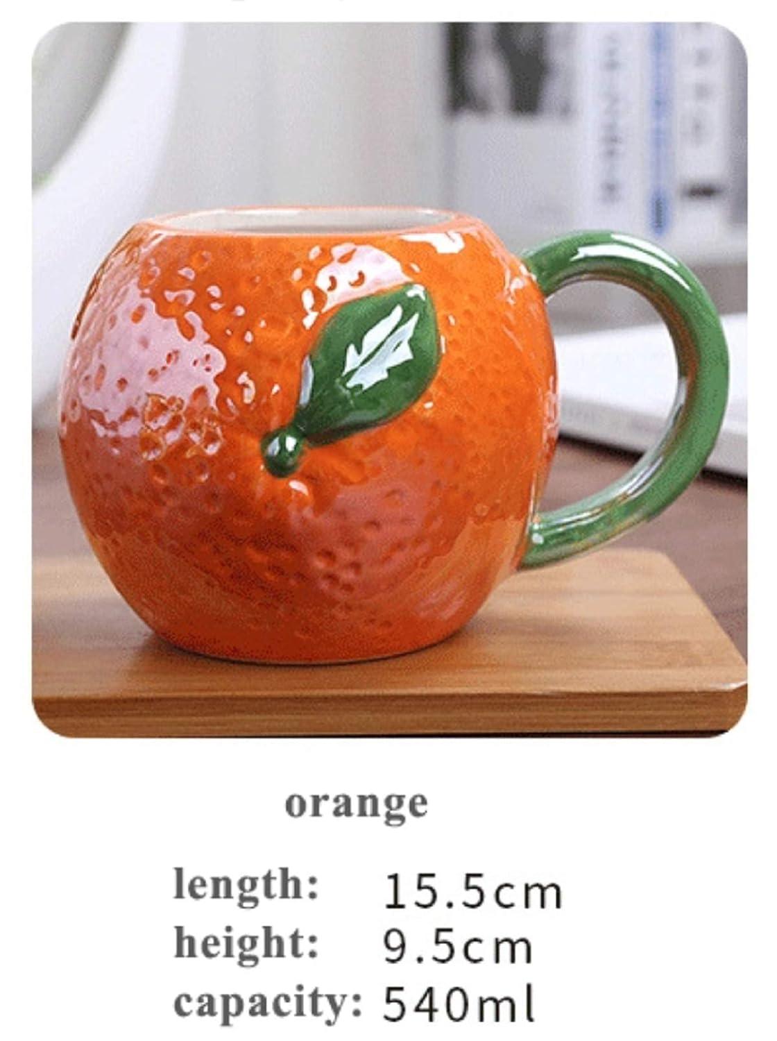 Orange Shape Ceramic Mug for Tea, Milk, Coffee Cup for Fruit Lovers